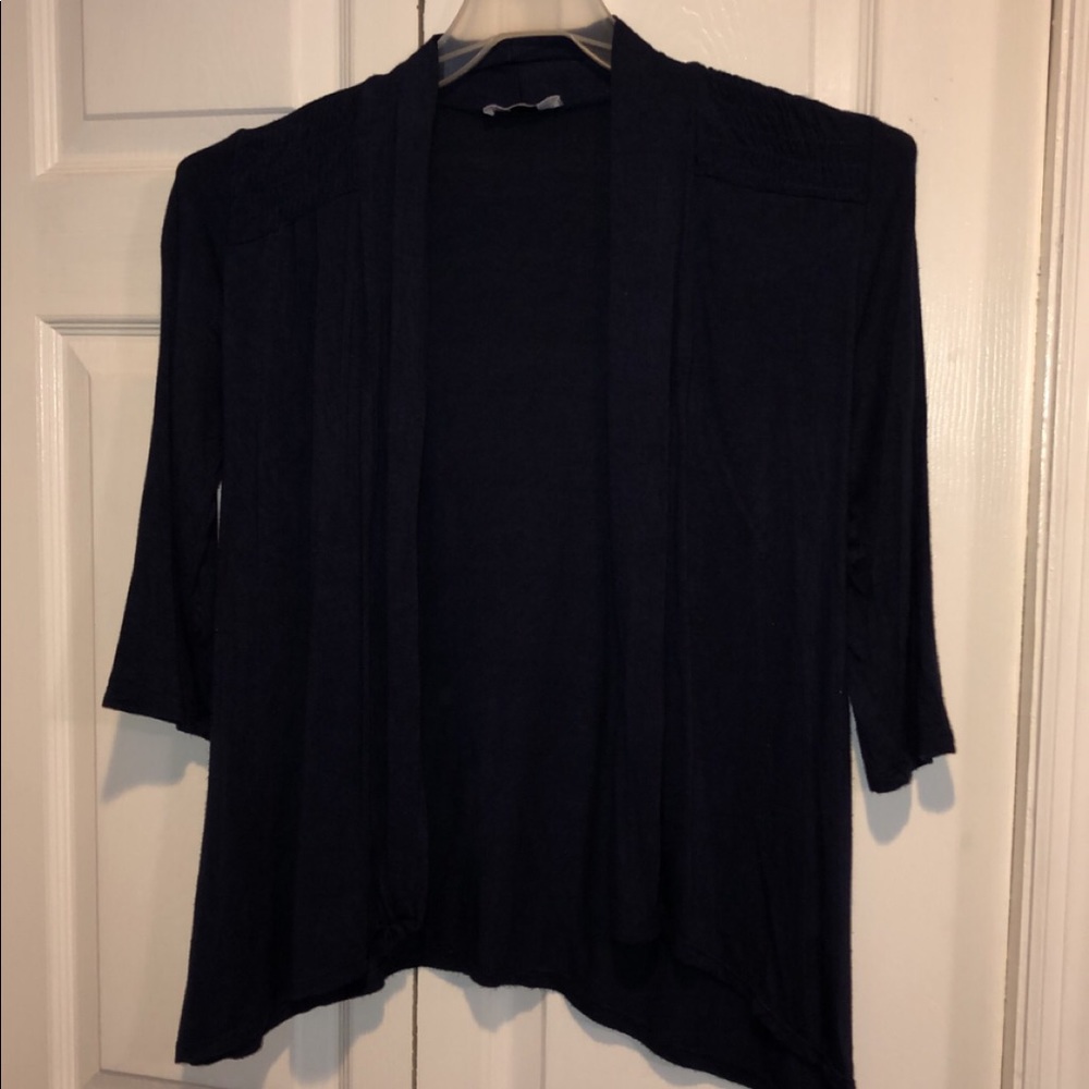 Navy blue with no buttons shrug